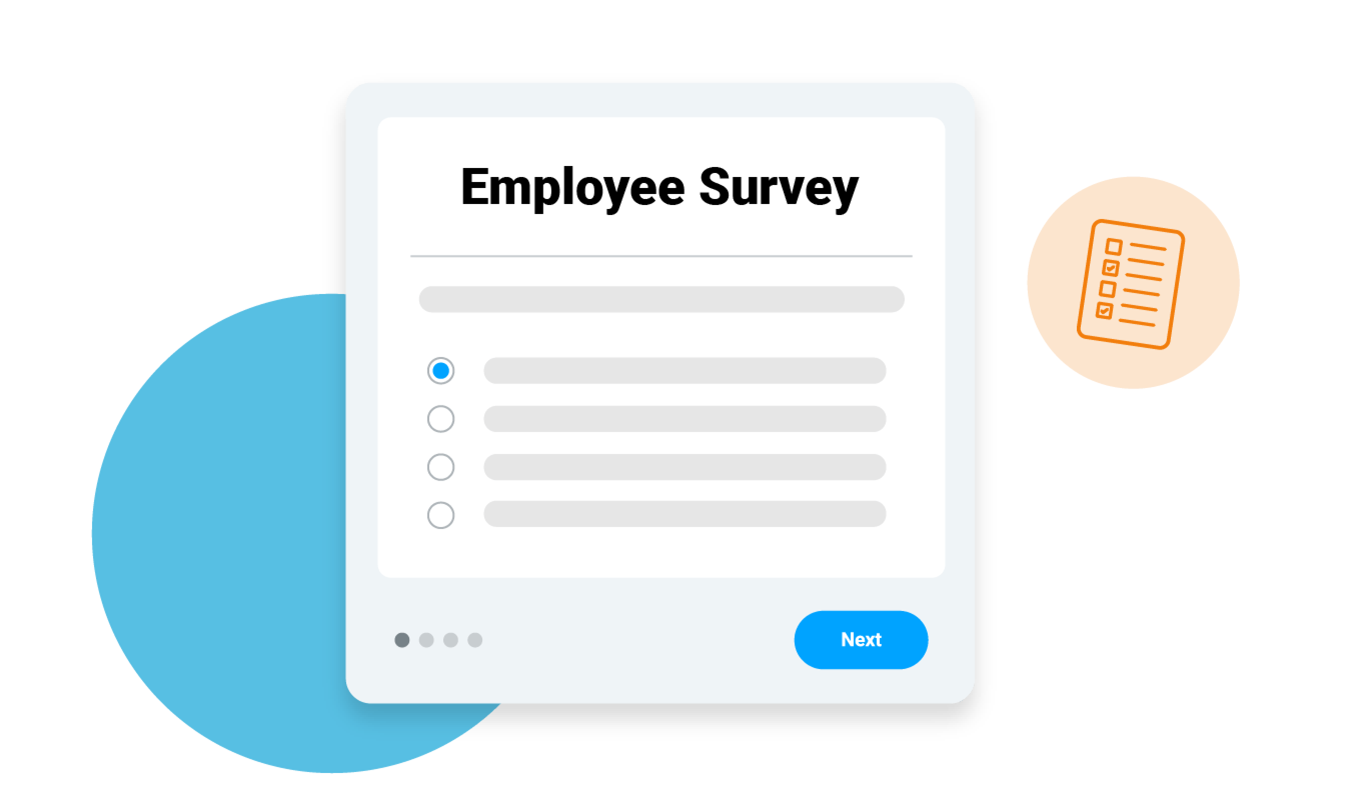 Image of an employee survey in Motivosity, an employee engagement software that helps with managing remote teams and drives employee engagement.