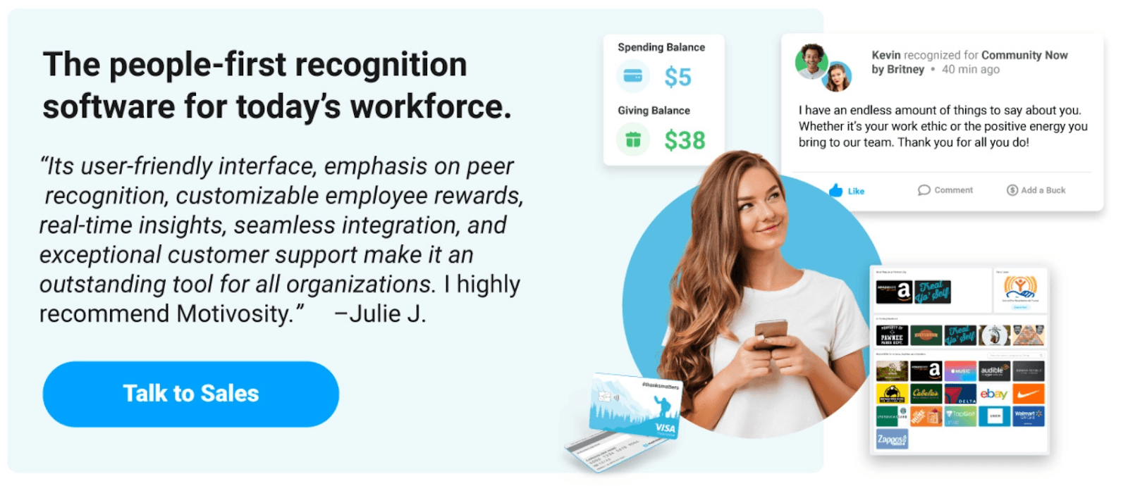 image with text - The people-first recognition software in today's workforce