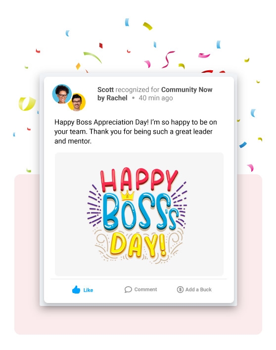 An image of a boss appreciation in Motivosity, the people-first recognition solution, that can be used to send a thoughtful gift to your manager or bosses.