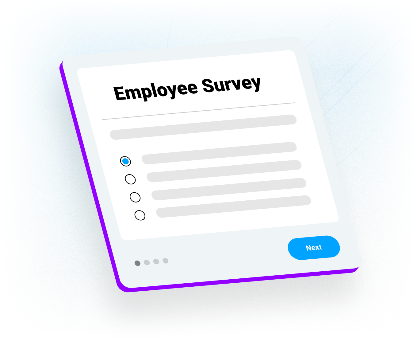 Image of an employee survey in Motivosity, an employee engagement software that helps with managing remote teams and drives employee engagement.